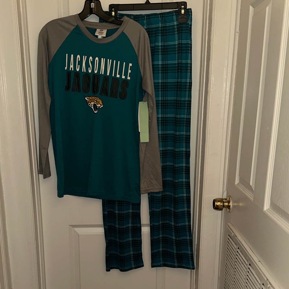 NFL Jacksonville Jaguars Teal and Gray Kids Pajama Set